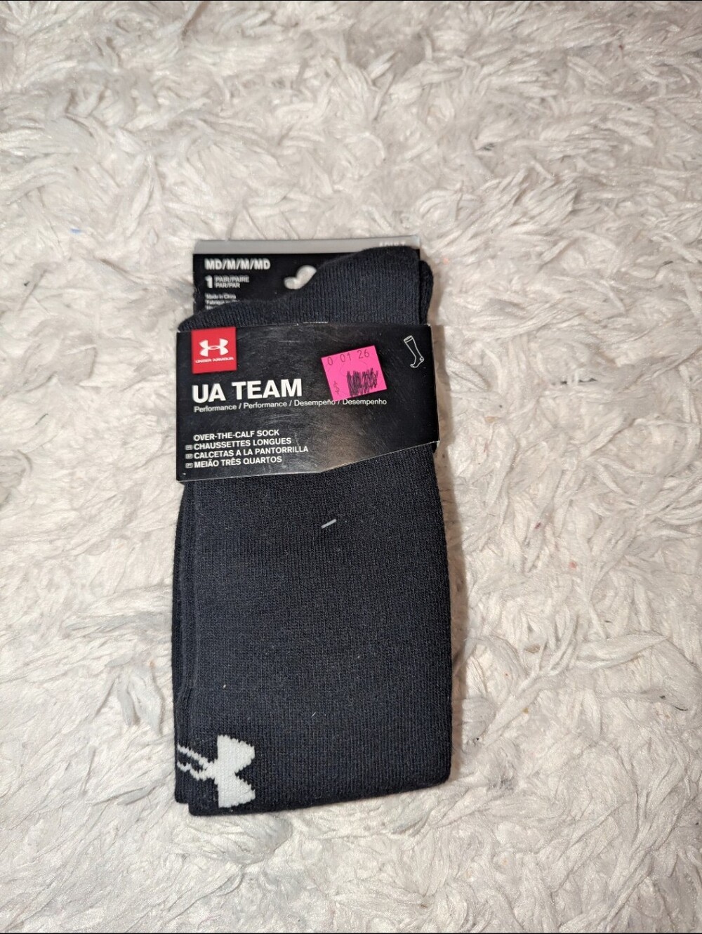 Nwt Under Armour Team Over-the-Calf socks in black (Medium) Unisex